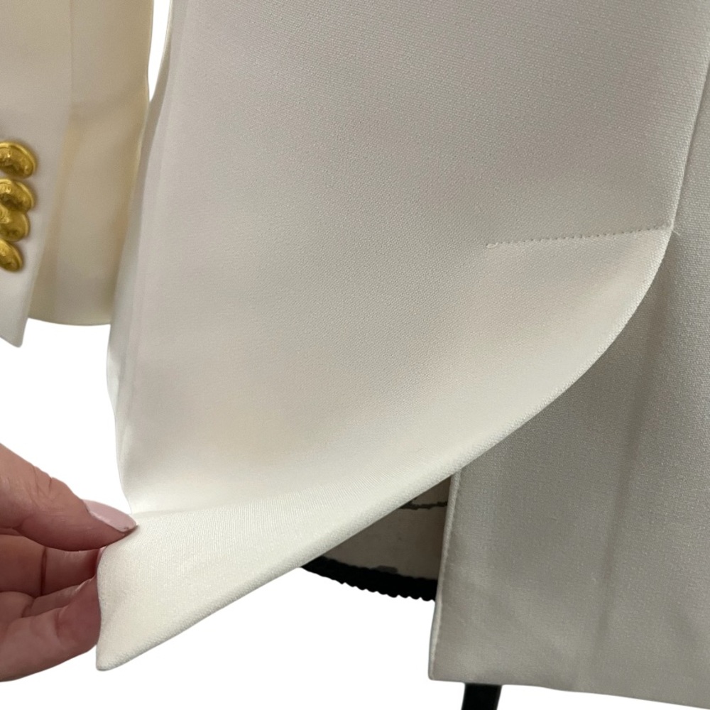 Express Editor Double-Breasted Gold Crest Button … - image 6